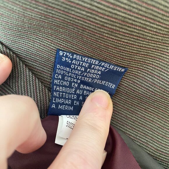 NWT EVAN-PICONE Woman Pant Suit 18 Blazer Striped Grey Brown Drk Rose 42" chest - Picture 9 of 13